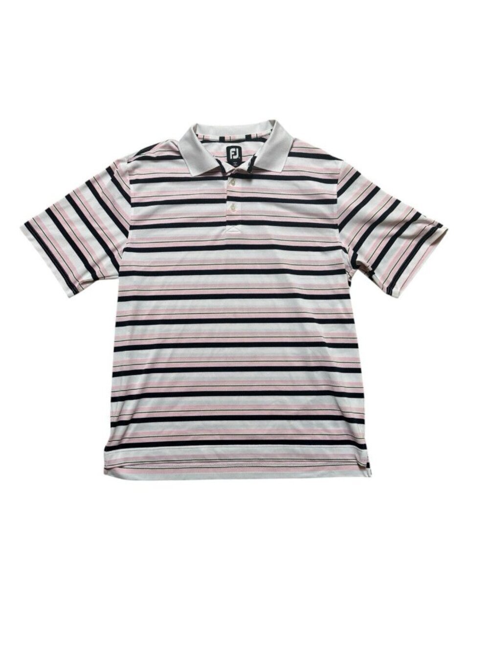 FootJoy Polo Shirt Mens XL Striped Golf Performance Pecan Grove CC